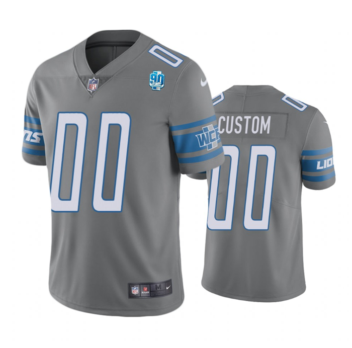 Detroit Lions Active Player custom Gray 2023 F.U.S.E. 90th Anniversary Vapor Untouchable Limited Stitched Jersey